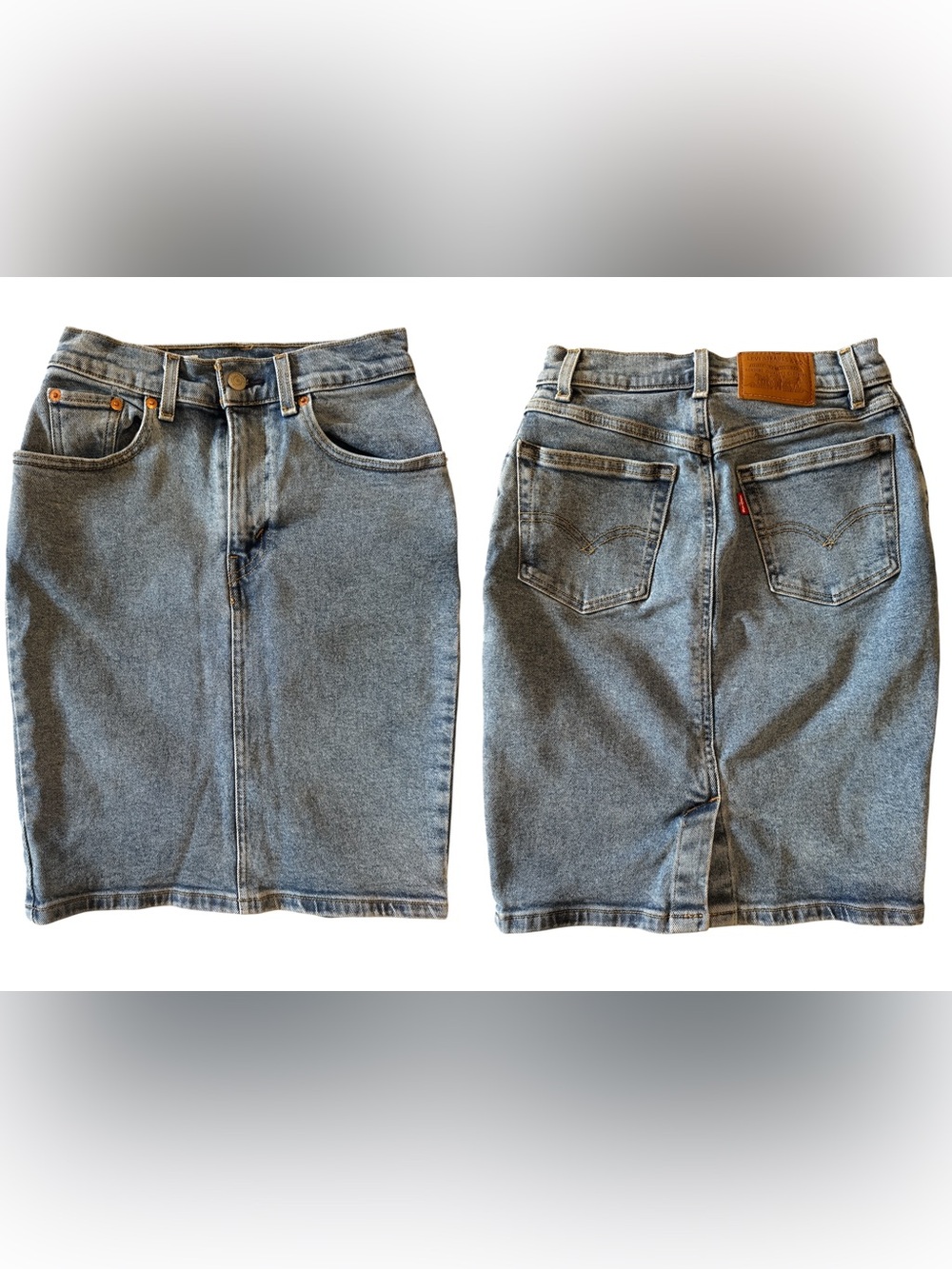 Levi Jean stretch pencil skirt (24)